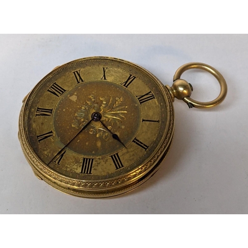 51 - A late 19th/early 20th century 18ct gold pocket watch having a gold plated dust cover, 43.4g Locatio... 