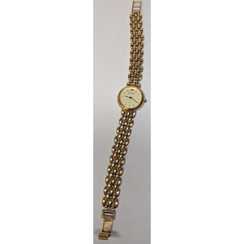 52 - A ladies Accurist 9ct gold wristwatch on a 9ct gold bracelet 15.2g Location: CAB1