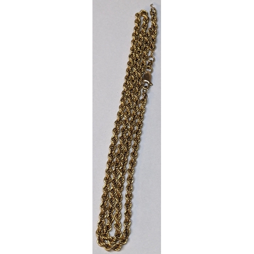 58 - A 9ct gold rope twist effect necklace, 4.7g
Location: CAB1