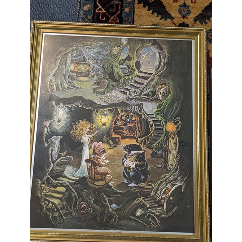 88 - A group of framed and glazed pictures to include a Batik by Jane Hickman, a signed limited etching p... 