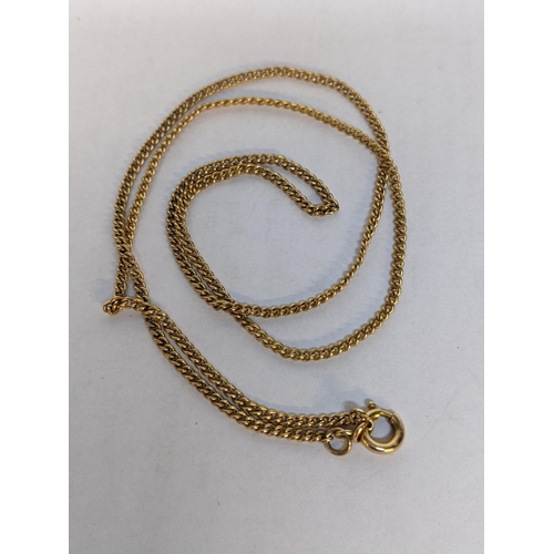 94 - A yellow metal chain link necklace, 3.2g Location: CAB5