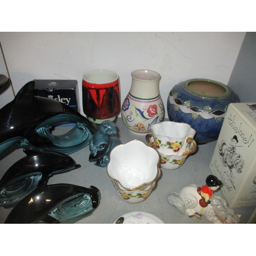 353 - A mixed lot of ceramics to include Shelley cups and saucers, boxed John Beswick Thelwell figurine, P... 