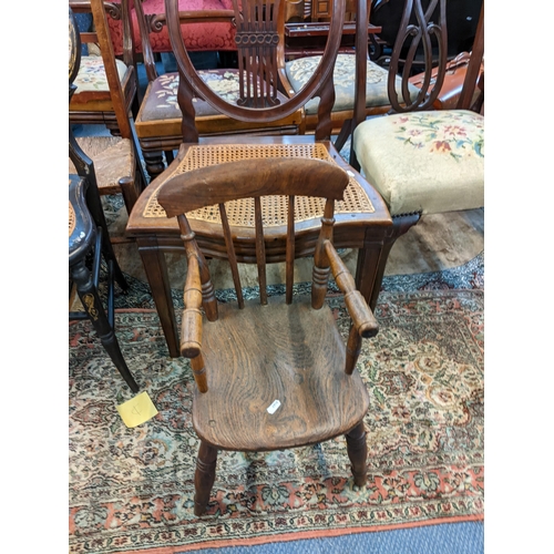 413 - A selection of early 19th century and later chairs to include a Hepplewhite style chair, Victorian p... 