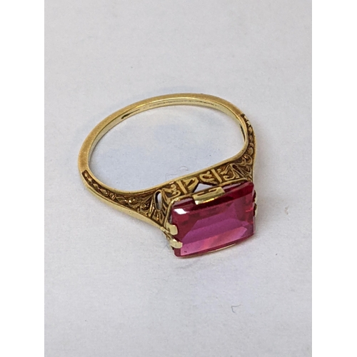 107 - A 14ct gold ruby ring, 2g
Location: RING