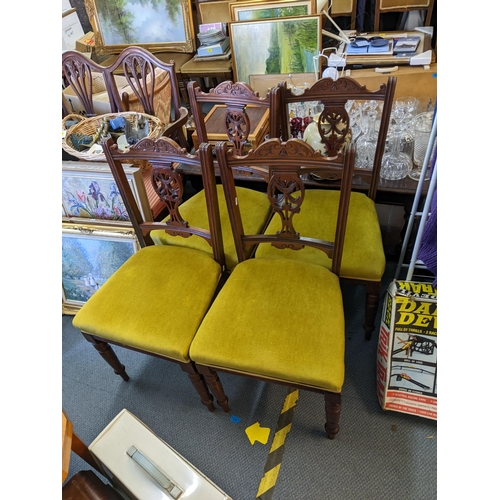 443 - An early 20th century oak barley twist fall flap table, 76.5cm h x 88cm w together with a set of fou... 