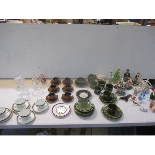 544 - Ceramics and glassware to include figures, bells, tea set, coffee set and other items
Location: LWB