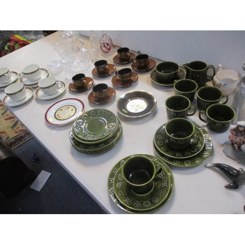 544 - Ceramics and glassware to include figures, bells, tea set, coffee set and other items
Location: LWB