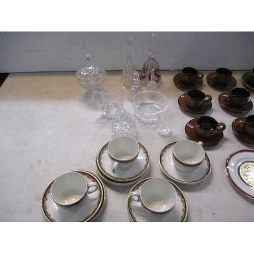 544 - Ceramics and glassware to include figures, bells, tea set, coffee set and other items
Location: LWB