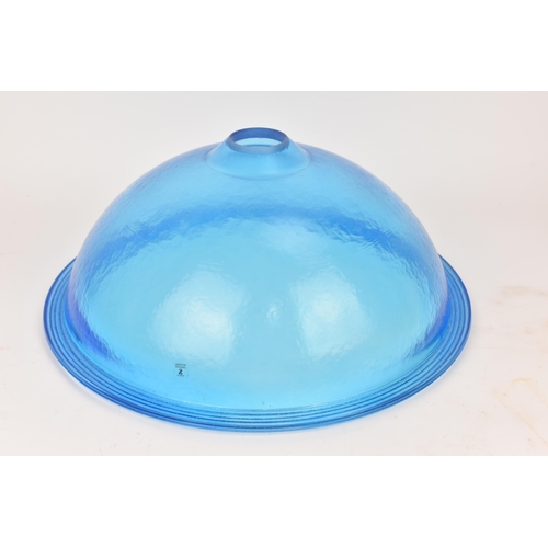 28 - A blue Murano glass ceiling light shade, with label 'Vetro Murano Venezia', 38.5 cm diameter
Provena... 