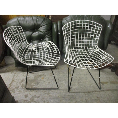 394 - Harry Bertoia design style for Knoll, two, two wire dining chairs 
Location: A4F