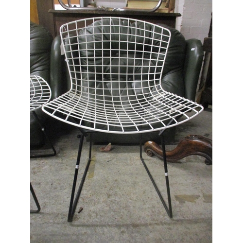 394 - Harry Bertoia design style for Knoll, two, two wire dining chairs 
Location: A4F