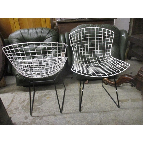 394 - Harry Bertoia design style for Knoll, two, two wire dining chairs 
Location: A4F