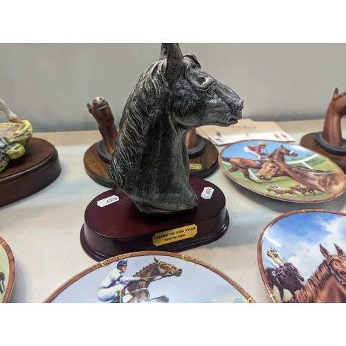 408 - A mixed lot of equestrian related items to include a large Royal Doulton model of a horse entitled T... 