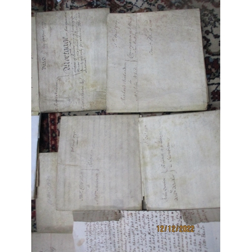 102 - A quantity of 18th and 19th century copies of Indentures, mortgage and conveyancing documents, deeds... 