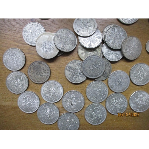 206 - A quantity of British pre-1948 silver coinage to include half-Crowns, two-shilling, florins, shillin... 