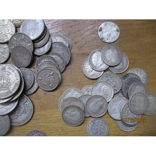 206 - A quantity of British pre-1948 silver coinage to include half-Crowns, two-shilling, florins, shillin... 