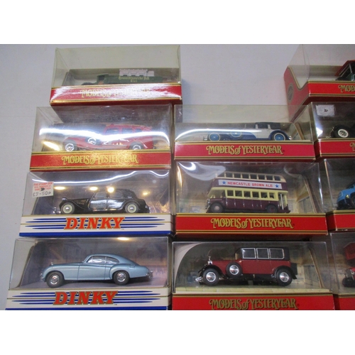 244 - A collection of approximately 30 boxed Dinky toy cars and others to include Mustang, the R Type Bent... 