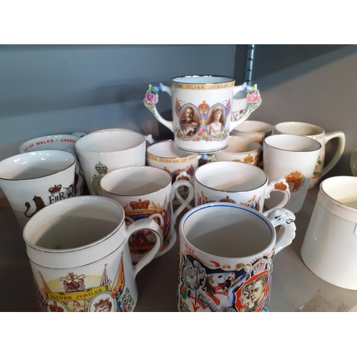 306 - Commemorative mugs to include a 1914 Allied Forces for Freedoms Cause, a 1937 J&G Meakin Laura Knigh... 