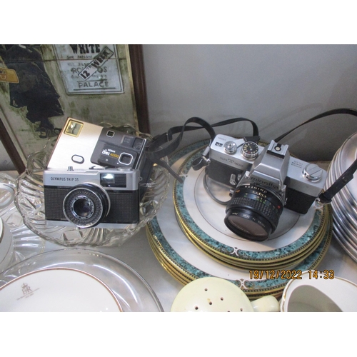 322 - A large mixed lot to include limited edition Charles  Wysocki music box, along with Minolta SRT303 c... 