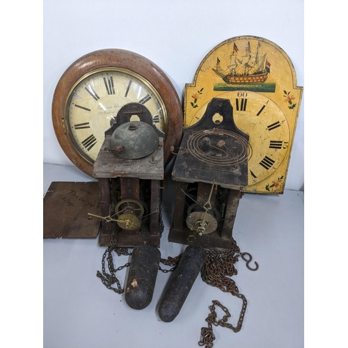 326 - Two early 18th century 30 hour clock movements with painted, unfitted dials
Location:A2M