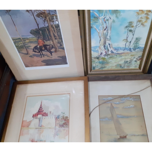 362 - S Ganster - Gumtrees, oil on canvas, signed and dated '83 to the lower right hand corner, in a gold ... 