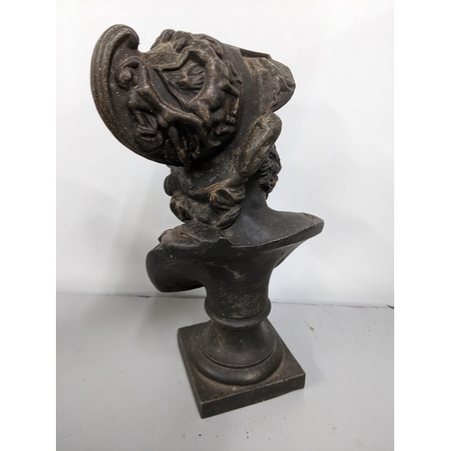 369 - A 19th century cast spelter bust of Ajax, mounted on a square base, 27cm high
Location:4.1