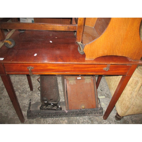 66 - An Edwardian mahogany single drawer side table, 71.5 x 87.5 x 45.5cm and a small mahogany occasional... 