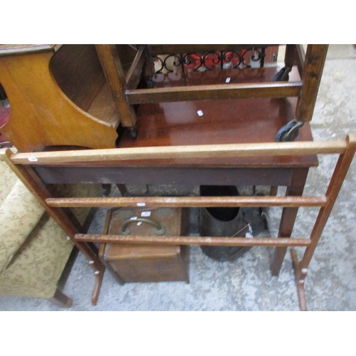 66 - An Edwardian mahogany single drawer side table, 71.5 x 87.5 x 45.5cm and a small mahogany occasional... 