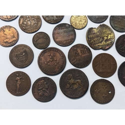 186 - A mixed quantity of 18th/19th century tokens to include 1794 Dublin, 'For The Honor and Use of Trade... 