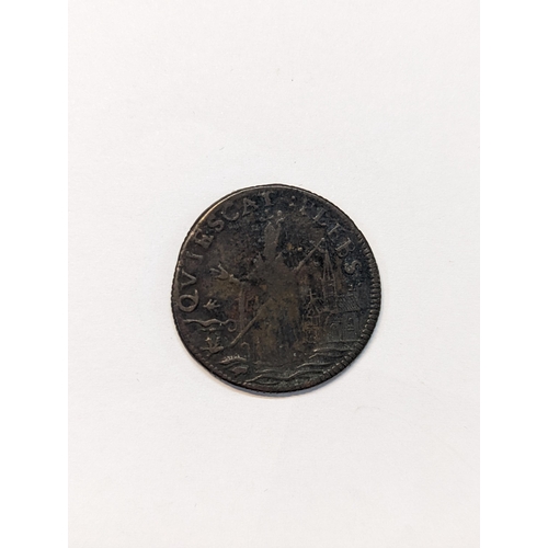 187 - Ireland - Charles II (1660-1685) St Patrick coinage, Farthing, Floreat Rex, King David playing the h... 