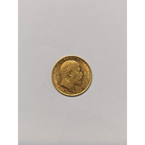 191 - Edward VII 1901-1910 - a half sovereign, dated 1908, London Mint, Location:CAB1