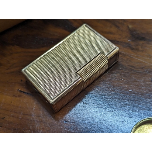 2 - A mixed lot to include a Dupont lighter, Houbigant compact and other items to include a gold plated ... 