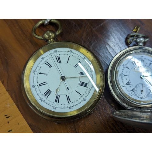 264 - An early 20th century J Dent of London 800 silver cased full hunter pocket watch, dial signed 'G S H... 