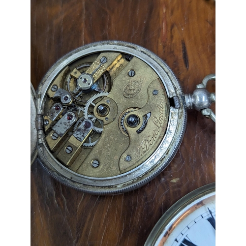 264 - An early 20th century J Dent of London 800 silver cased full hunter pocket watch, dial signed 'G S H... 