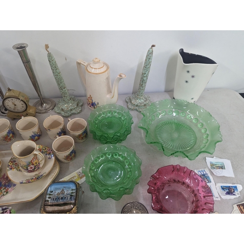 381 - A mixed lot to include ceramics, Hampton, Wedgwood A/F, Harrods cup and saucer, Wade candlesticks, s... 