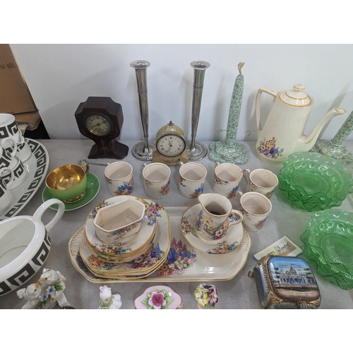 381 - A mixed lot to include ceramics, Hampton, Wedgwood A/F, Harrods cup and saucer, Wade candlesticks, s... 