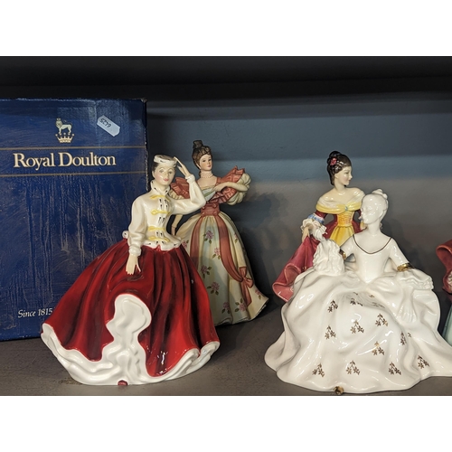 383 - A collection of Royal Doulton figures to include Antoinette, Gail, Cissie and others, along with a B... 