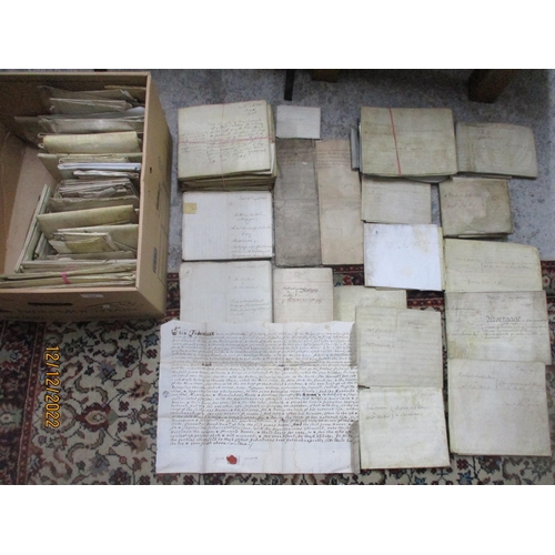 102 - A quantity of 18th and 19th century copies of Indentures, mortgage and conveyancing documents, deeds... 