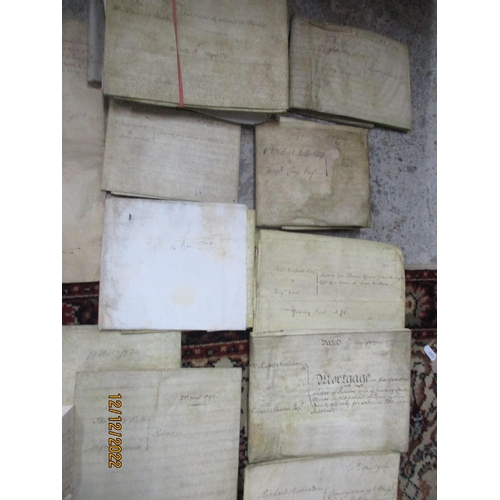 102 - A quantity of 18th and 19th century copies of Indentures, mortgage and conveyancing documents, deeds... 