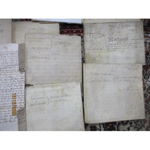 102 - A quantity of 18th and 19th century copies of Indentures, mortgage and conveyancing documents, deeds... 