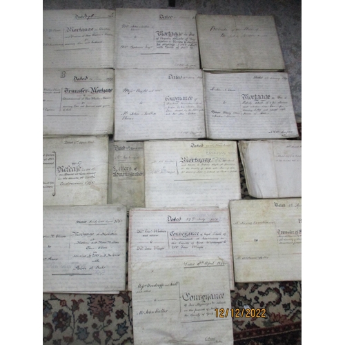 103 - A box of 19th century mortgage and conveyancing documents mainly pertaining to the Yorkshire region ... 