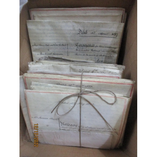 104 - A box of 19th century mortgage and conveyancing documents, mainly pertaining to the Country of York ... 