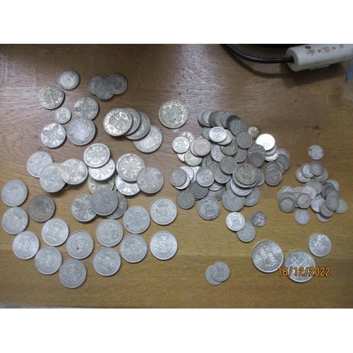 206 - A quantity of British pre-1948 silver coinage to include half-Crowns, two-shilling, florins, shillin... 