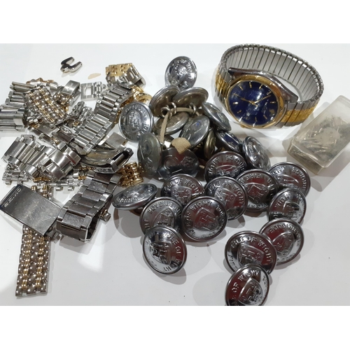 536 - A large quantity of costume jewellery to include a Lorus gents watch and blazer buttons Location: A1... 