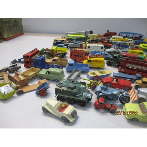 574 - A collection of vintage diecast model vehicles to include a Dinky Toys luxury coach, Lone Star roadm... 