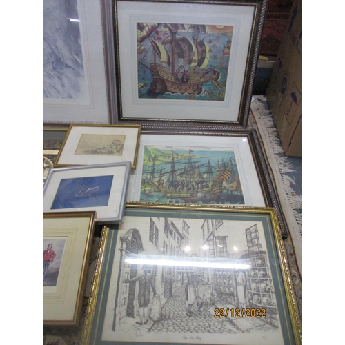 642 - A group of framed and glazed pictures to include a signed limited edition Gordon King print, titled ... 