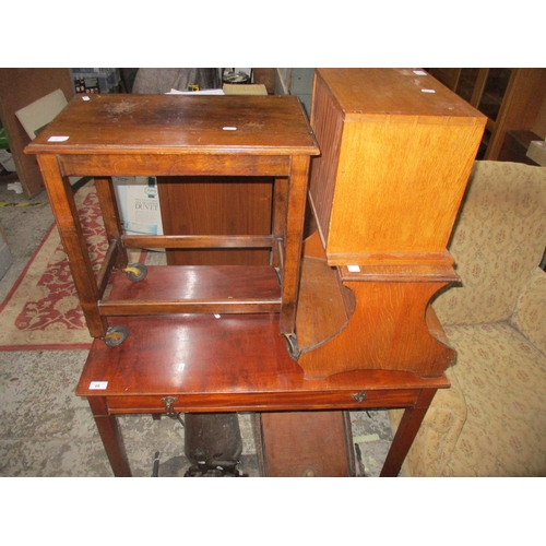 66 - An Edwardian mahogany single drawer side table, 71.5 x 87.5 x 45.5cm and a small mahogany occasional... 