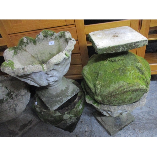 80 - Two pairs of heavily weathered garden concrete pedestal pots
Location:G