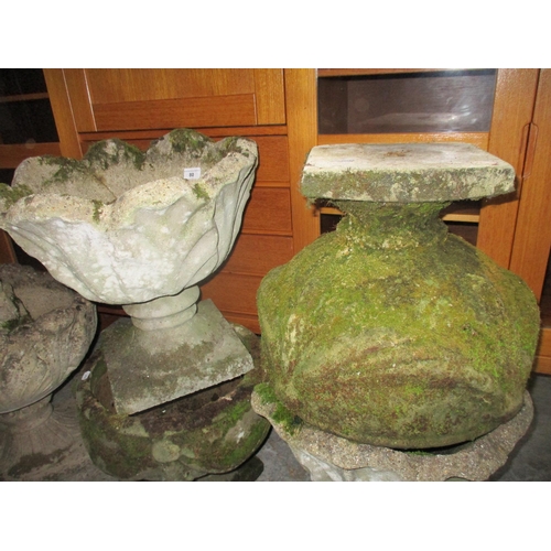 80 - Two pairs of heavily weathered garden concrete pedestal pots
Location:G