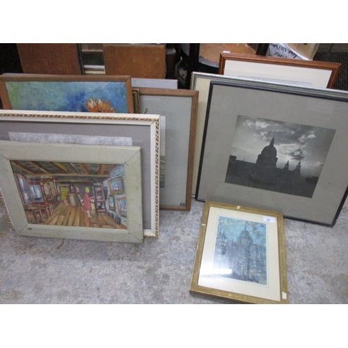 86 - A quantity of framed and unframed oil paintings, watercolours and other pictures to include Barry Pi... 